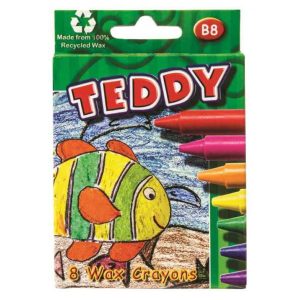 Teddy Wax Crayons B8 (Pack of 8 )