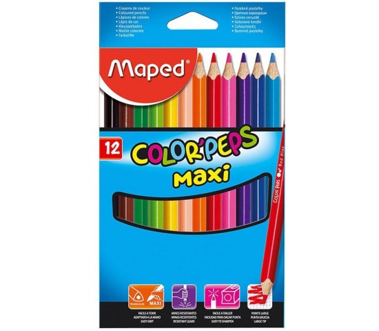 Maped Color'Peps Maxi Colouring Pencils 12's