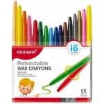 Monami Retractable Wax Crayons 16's