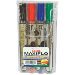 Pentel Maxiflo Bullet Tip Permanent Markers (Wallet of 4)