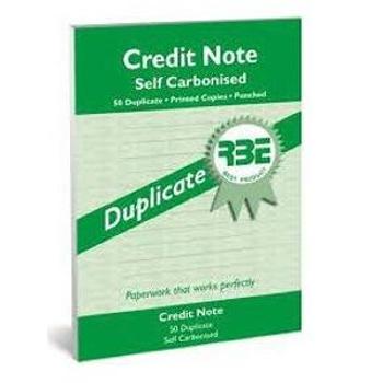 RBE A5 Self Carbonised Credit Note Book Duplicate