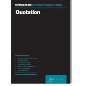 Rbe A5 Self Carbonised Quotation Book Duplicate