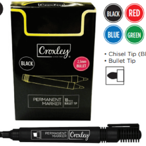 Croxley Permanent Bullet Tip Markers Assorted