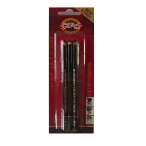 Black Charcoal Pencil Set 3 Piece