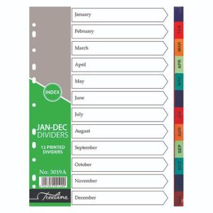 Treeline A4 Divider PVC Jan-Dec