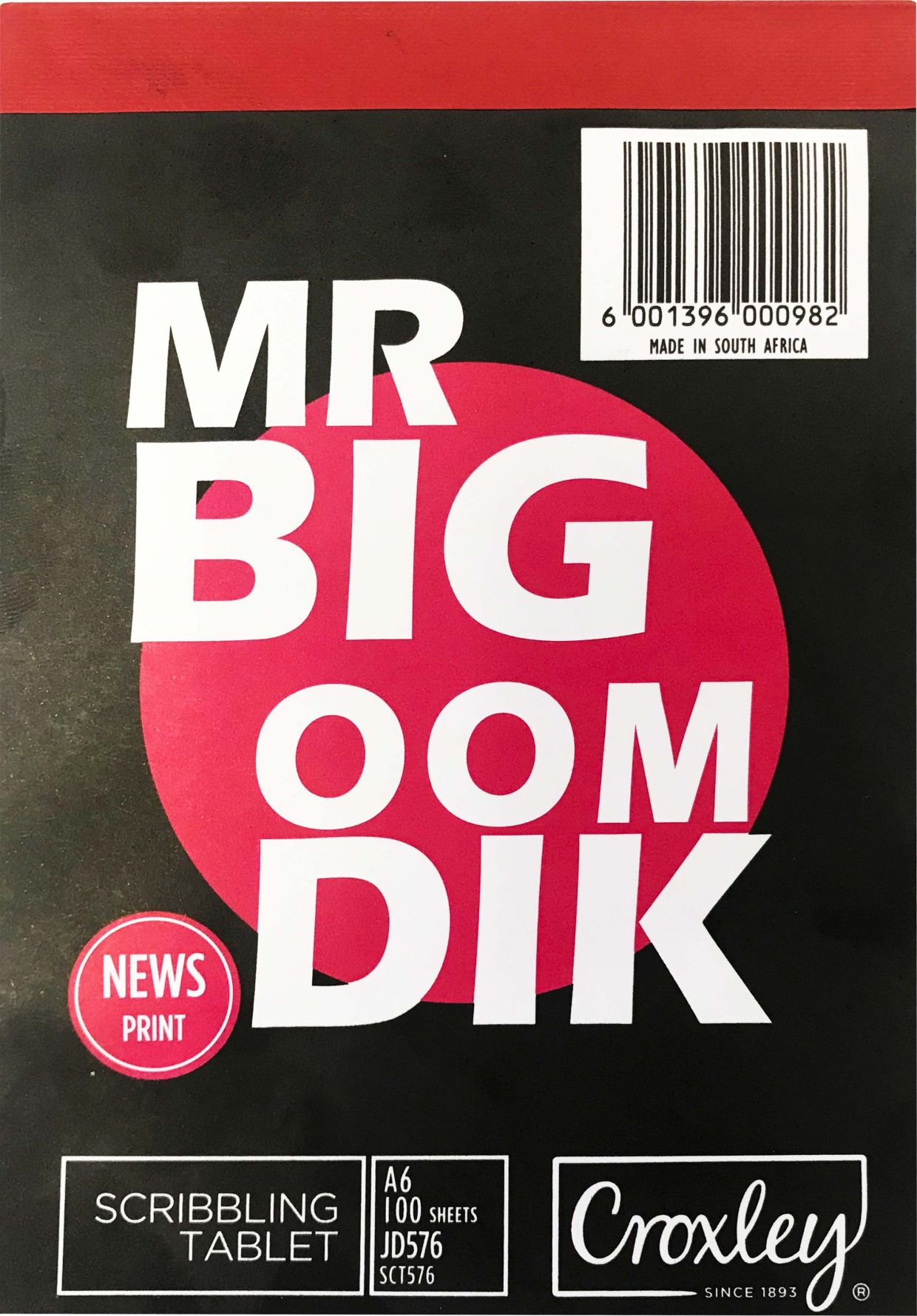JD576 Mr Big /Oom Dik Scribbling Tablet A6 100 sheets