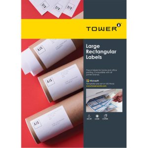 Tower Laser W114 Laser Labels 4UP Box of 100 Sheets