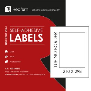 Redfern Laser Labels 1UPNB Box of 100 Sheets