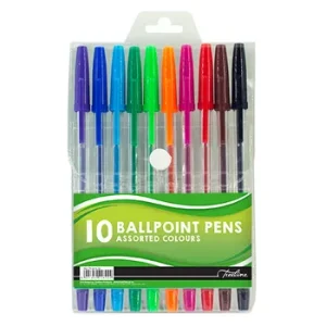 Treeline Coloured Ballpoint Pens Assorted 10's