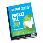 A4 Butterfly Flip File 30 Pocket